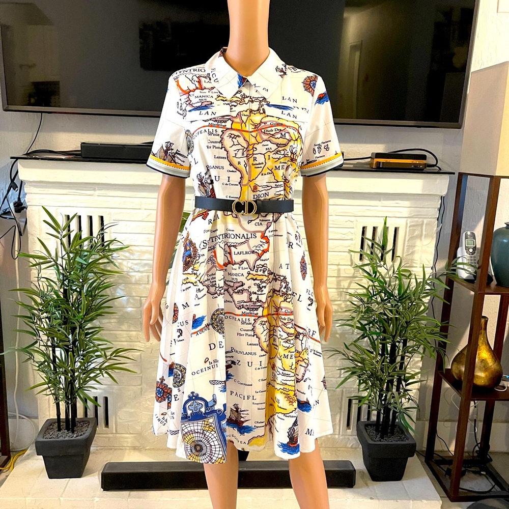 Elegant Map of the World Dress